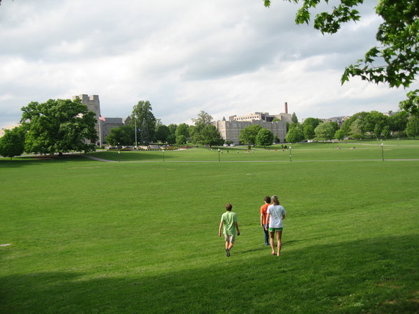 Walking around campus