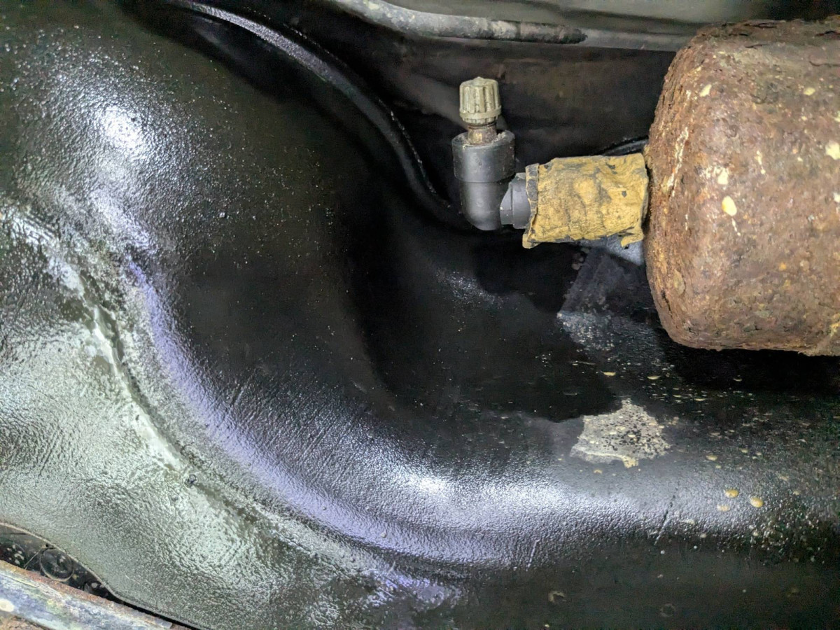 Tank side of filter is probably leaking.