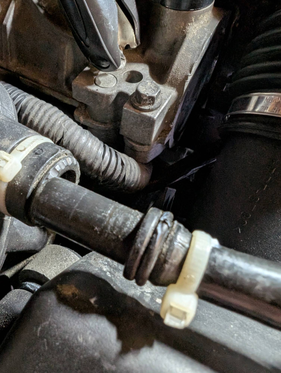 Vacuum line as was when car dropped off