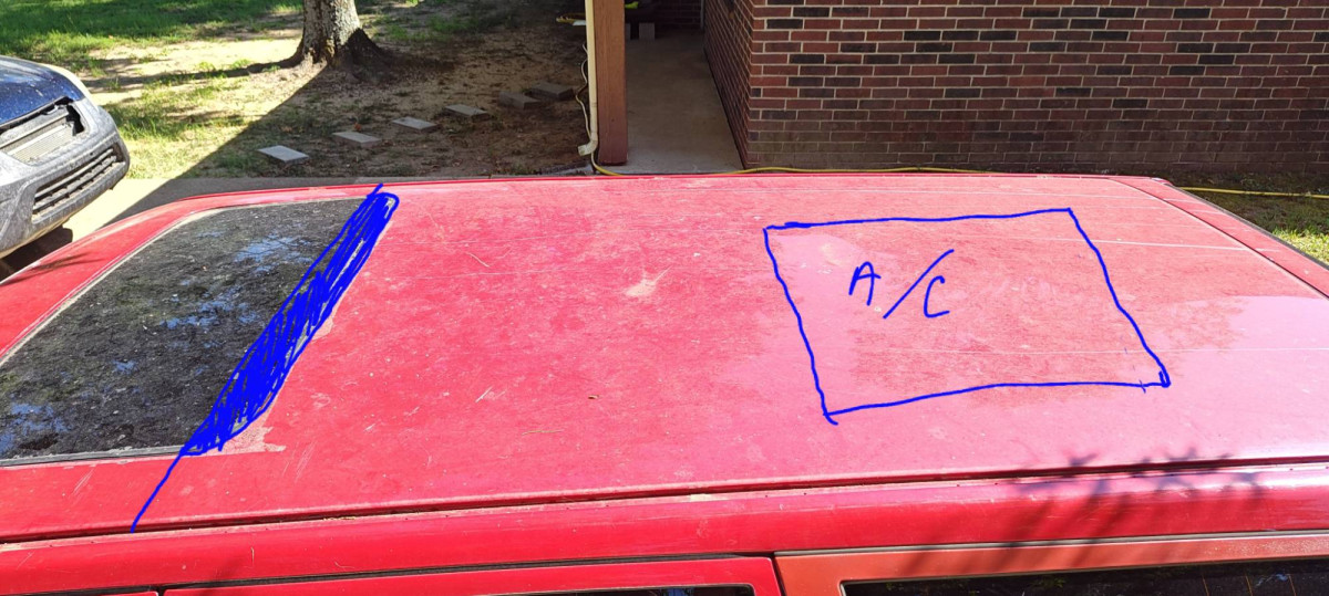 External rooftop AC and Sunroof Patch.