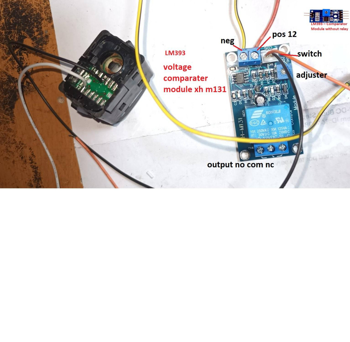 LM 393 to detect volvo switch
