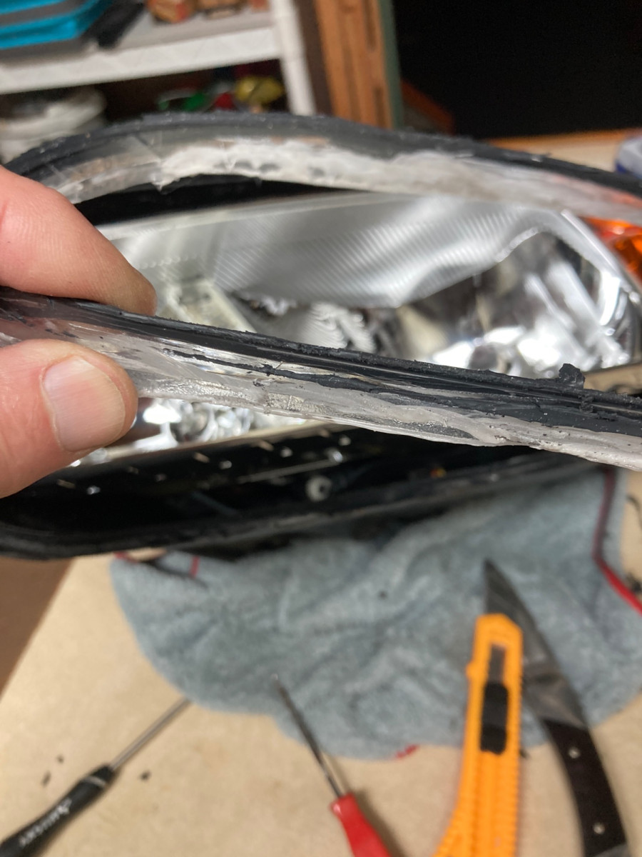 close-up of the 1/2 inch lens strip removed