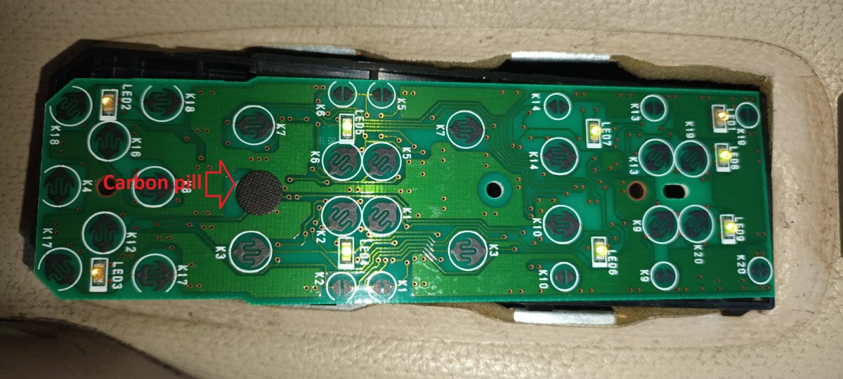 Testing switch with carbon pill