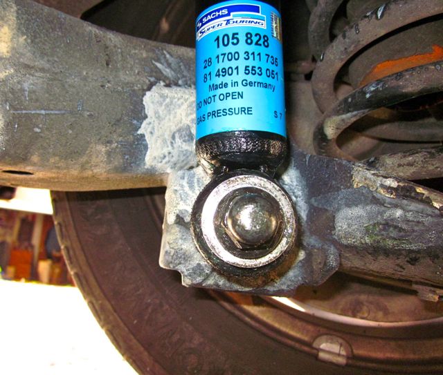 Nut on stud (loosely tightened only)