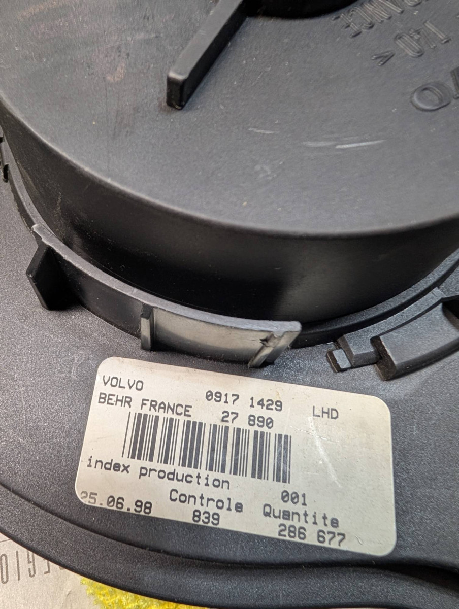 Original Volvo and Behr label