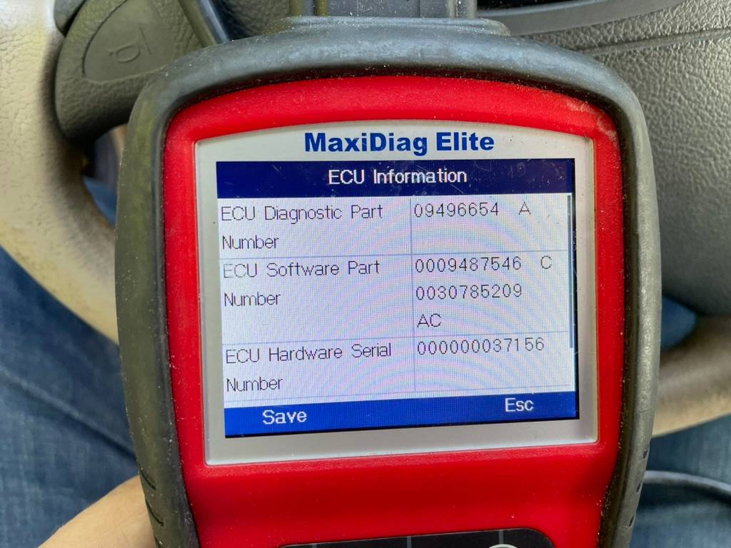 ECU software info
