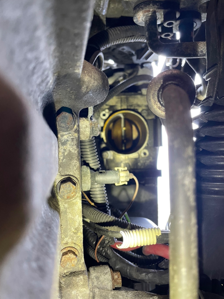 View up at the turbo ETM. 2 bolts removed already