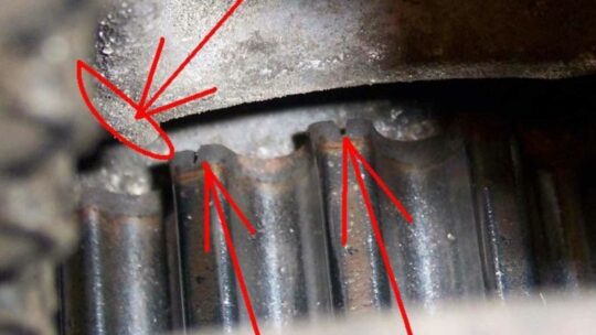 S60 timing marks with arrows pointing to them