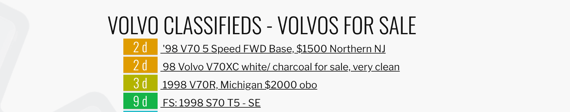 Volvo Classifieds Header -