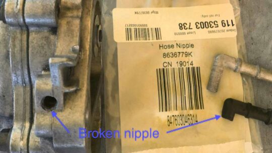 Broken Thermostat Nipple -