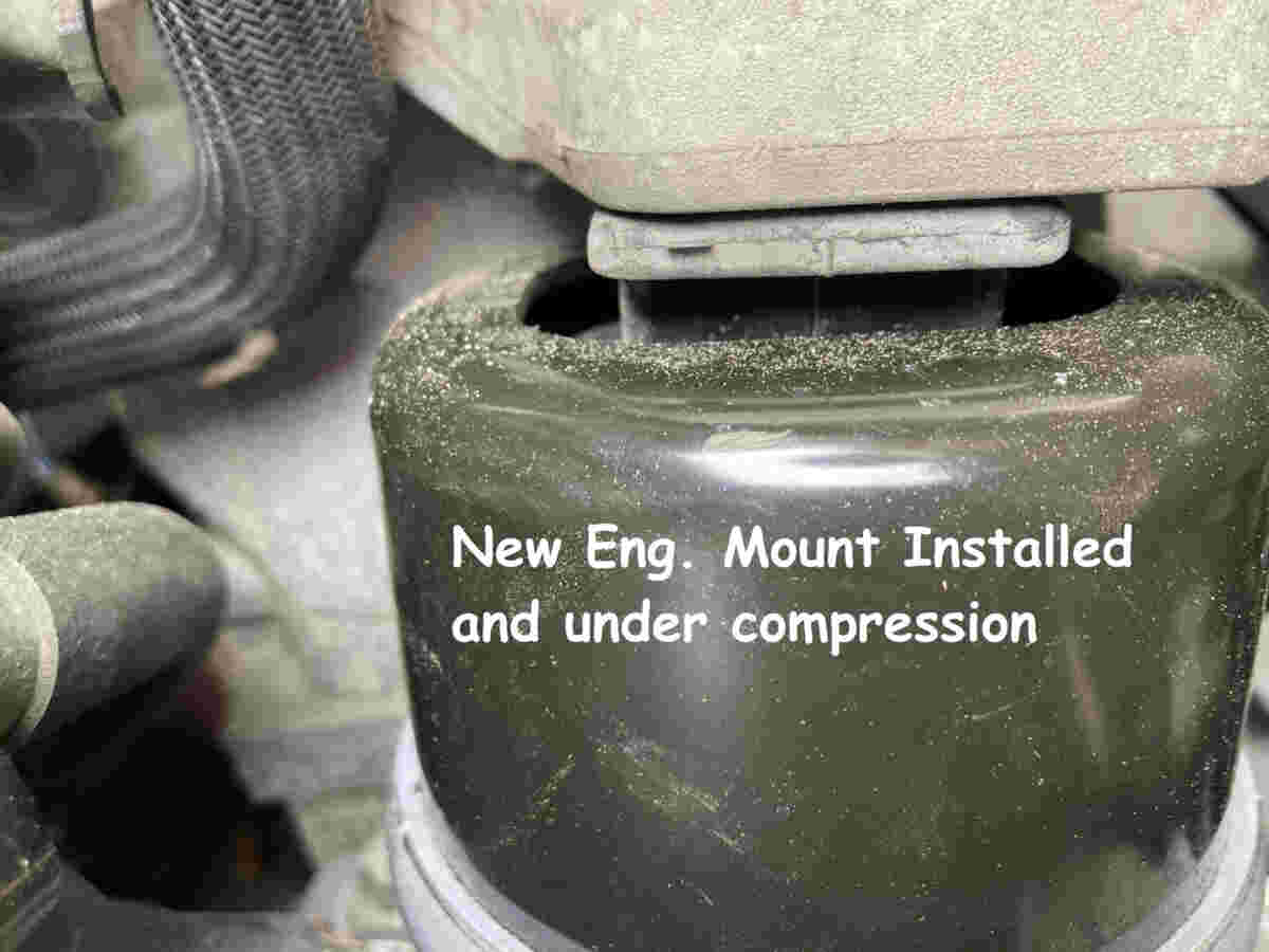 New engine mount installed and under compression