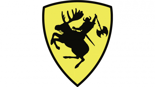 Viking Riding a Moose - Volvo Badge