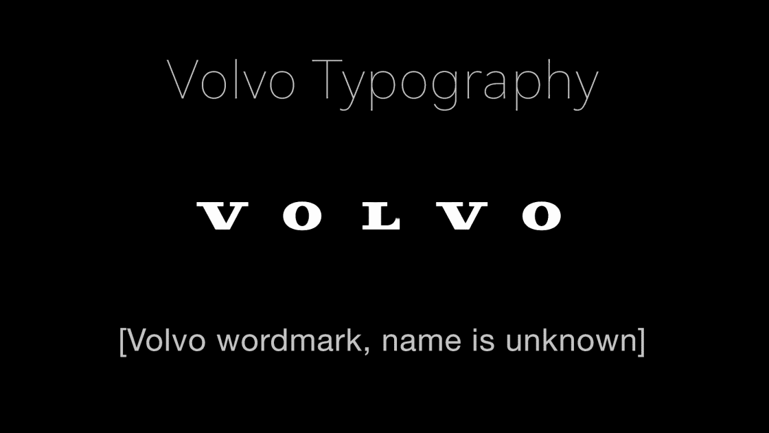 Volvo logo (wordmark) font